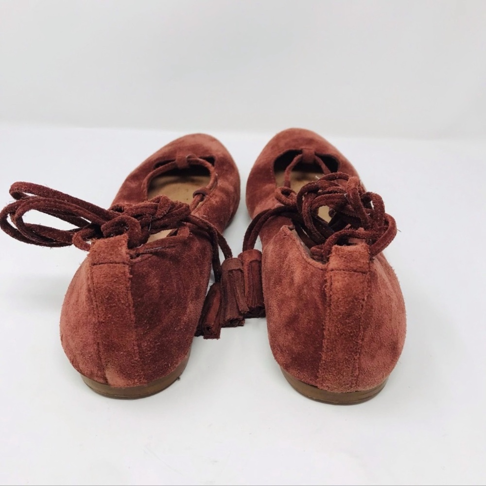 Madewell Suede Inga Lace-up Almond Toe Flats Size 7.5 - Picture 4 of 7